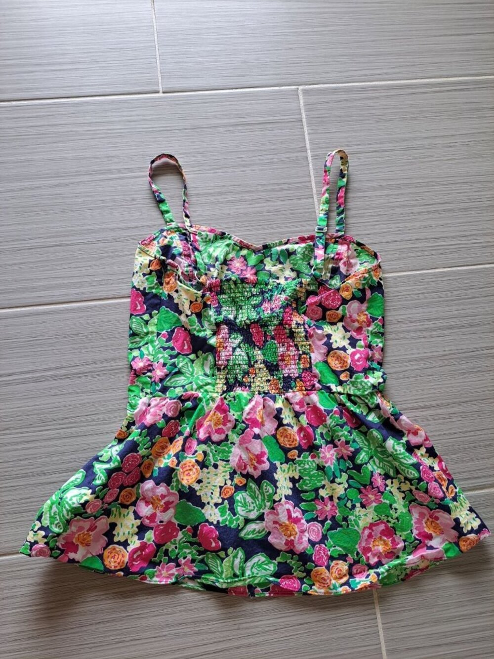 Lilly Pulitzer Gardenia Floral-Print Sleeveless Peplum Top 6 Multicolor Cotton - Picture 12 of 15